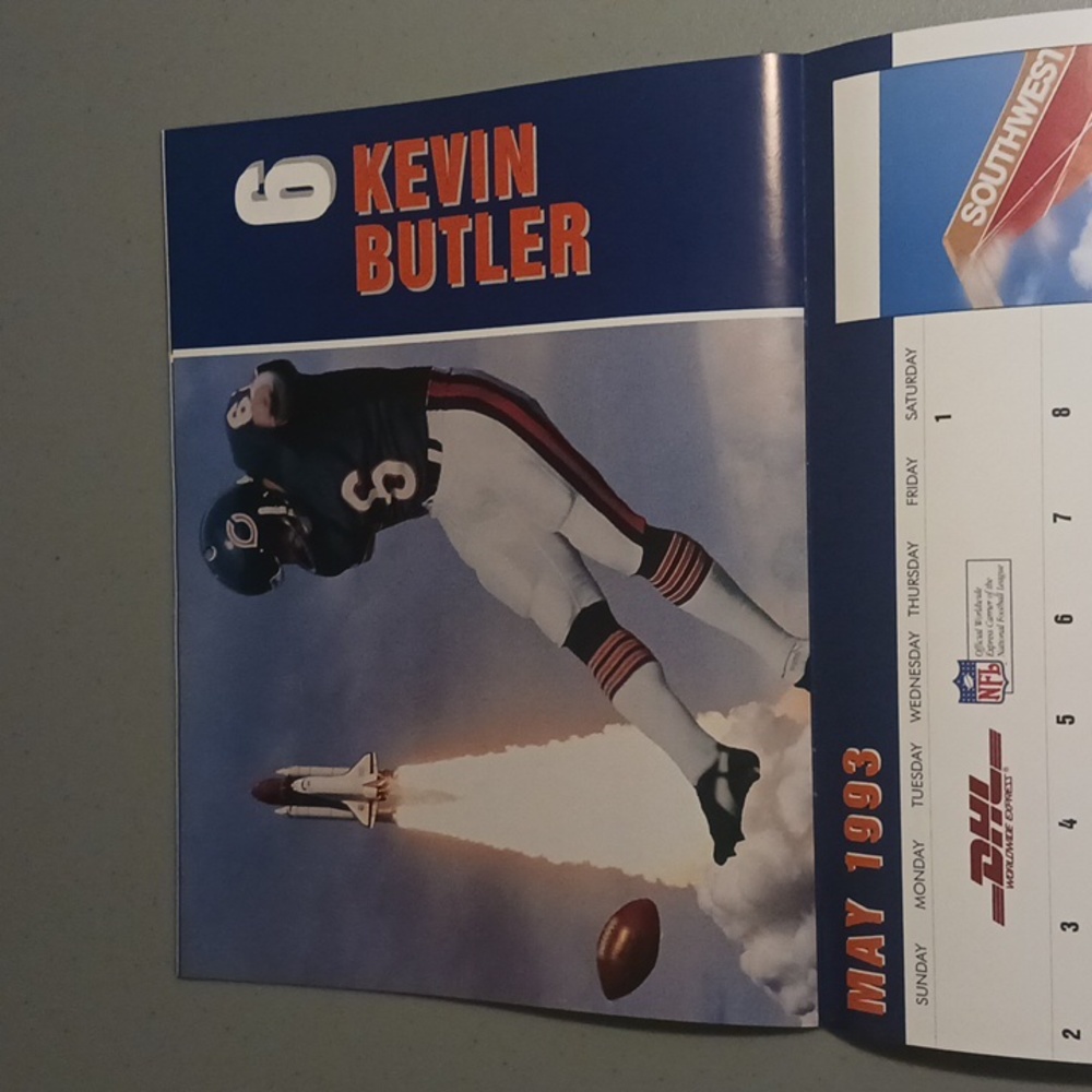 Official 1992 Chicago Bears Calendar w/ Tom Waddle Autograph #eshopchicago - Picture 12 of 16